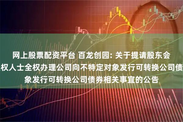 网上股票配资平台 百龙创园: 关于提请股东会授权董事会及其授权人士全权办理公司向不特定对象发行可转换公司债券相关事宜的公告